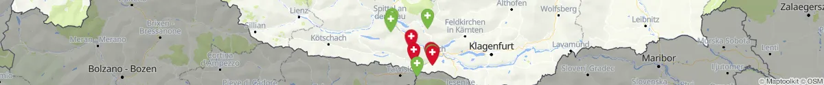 Kartenansicht für Apotheken-Notdienste in der Nähe von Weißenstein (Villach (Land), Kärnten)